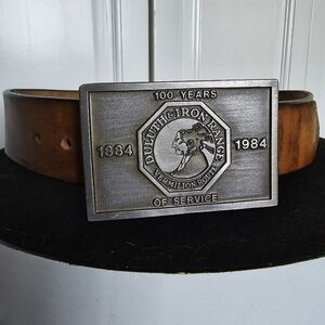 Vintage duluth iron range vermilion route leather belt 100 years mesabe railroad